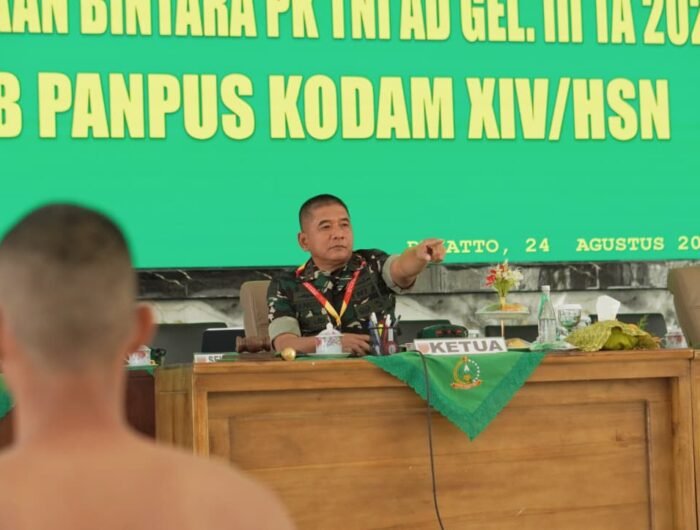 Pangdam XIV/Hasanuddin, Mayjen TNI Bangun Nawoko memimpin Sidang Pemilihan Tingkat Pusat penerimaan Bintara PK TNI AD Gelombang III Tahun Anggaran 2026 Sub Panpus Kodam XIV/Hasanuddin.