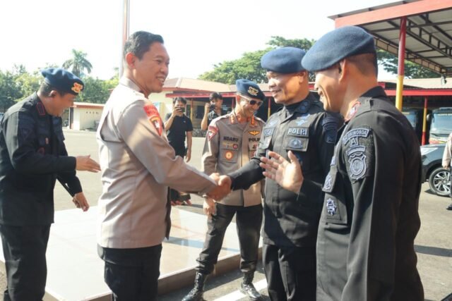 Komandan Pasukan Brimob II Korbrimob Polri, Brigjen Pol Heru Novianto, melakukan kunjungan kerja ke Markas Komando Satuan Brimob (Makosatbrimob) Polda Sulawesi Selatan, Jumat (4/9/2026).