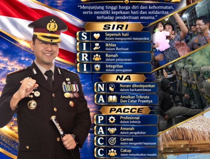 Kapolrestabes Makassar, Kombes Pol Arya Perdana mengedepankan nilai-nilai kearifan lokal 'Siri’ na Pacce' sebagai landasan dalam pelaksanaan tugas kepolisian, khususnya dalam memberikan perlindungan, pengayoman, dan pelayanan kepada masyarakat.